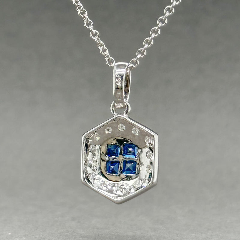 Estate 18K W Gold 0.56ctw Sapphire & 0.4ctw G-H/SI1 Diamond Pendant - Walter Bauman Jewelers