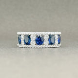 Estate 18K W Gold 0.84cttw Diamond and 2.3cttw Sapphire Ring - Walter Bauman Jewelers