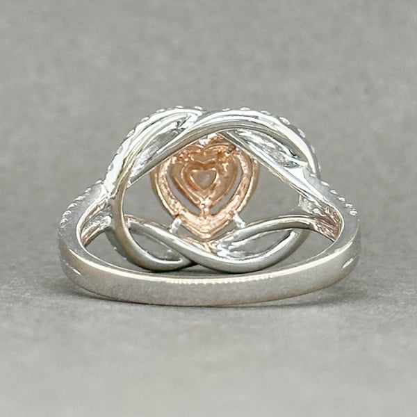 Estate 18K W Gold 0.93cttw Pink/SI1-I1 & G-H/SI1-2 Diamond Heart Knot Ring - Walter Bauman Jewelers
