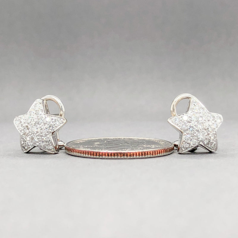 Estate 18K W Gold 1.13cttw G-H/VS1 Diamond Star Earrings - Walter Bauman Jewelers
