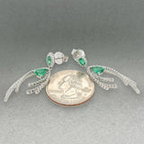 Estate 18K W Gold 1.44ctw Emerald & 0.55ctw H-I/SI1-2 Diamond Dangle/Drop Earrings - Walter Bauman Jewelers