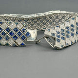 Estate 18K W Gold 22.40cttw Sapphire & 2.82cttw G-H/VS2-SI1 Diamond Bracelet - Walter Bauman Jewelers