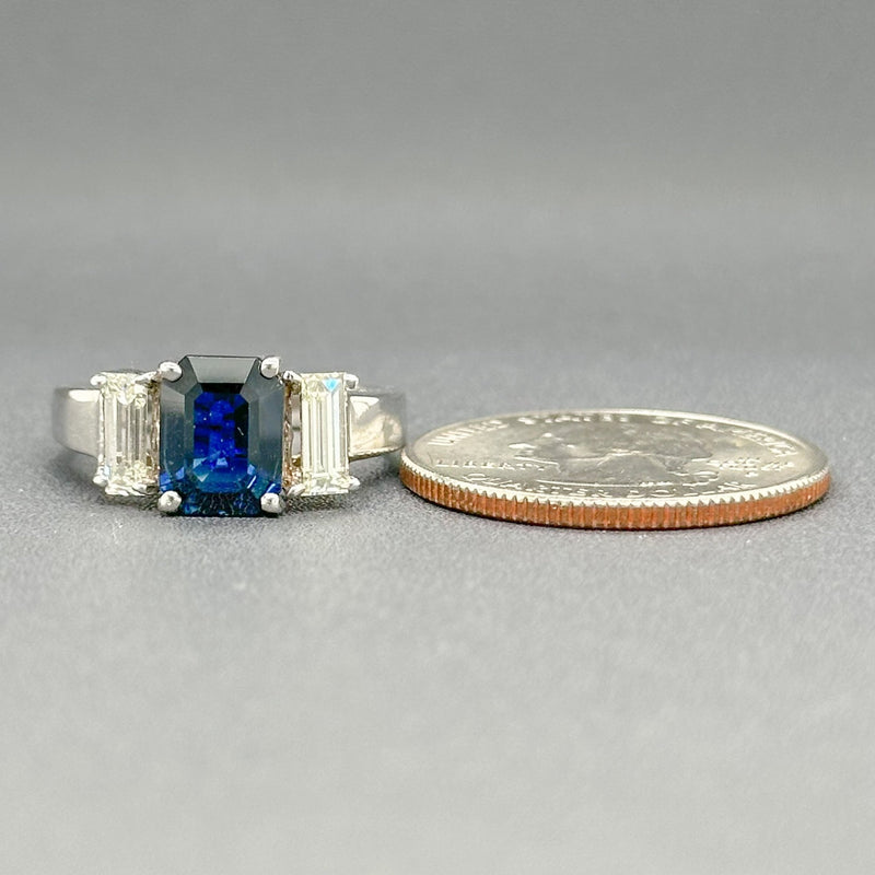 Estate 18K W Gold 2.46ct Sapphire & 0.73cttw I/SI2 Diamond Ring