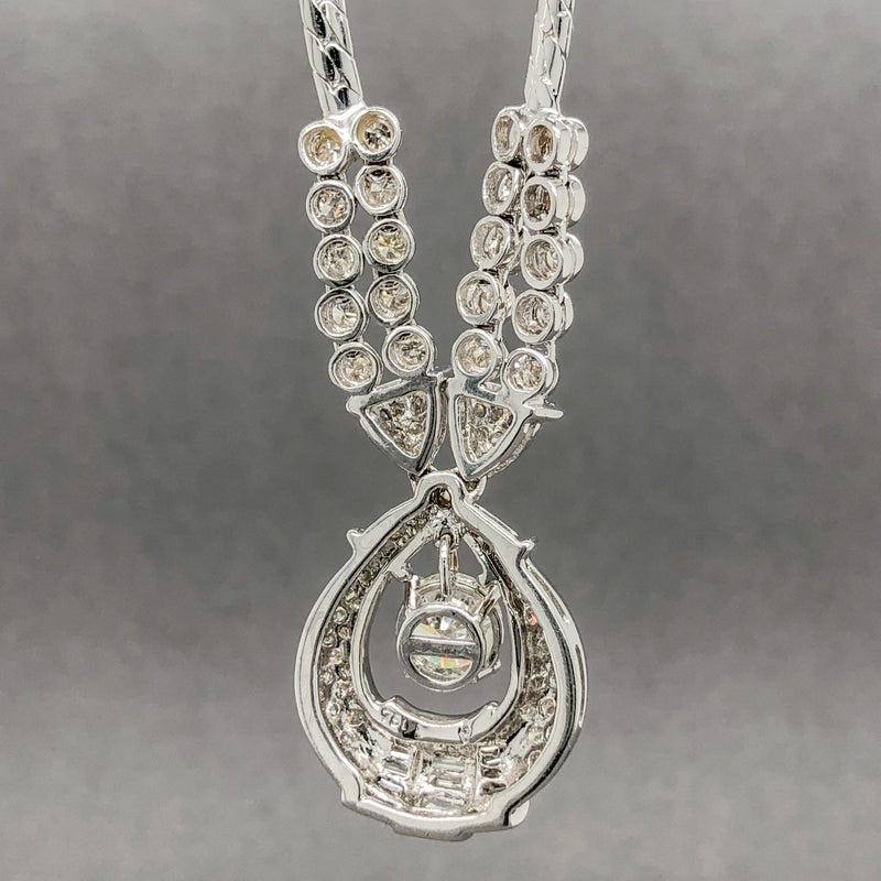 Estate 18K W Gold 2.58cttw G-I/SI1-I1 Diamond Teardrop Necklace - Walter Bauman Jewelers