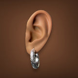 Estate 18K W Gold 25mm Hollow Byzantine Hoop Earrings - Walter Bauman Jewelers