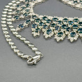Estate 18K W Gold 35.29cttw Sapphire & 5.90cttw I-J/SI1-2 Diamond Fringe Necklace - Walter Bauman Jewelers