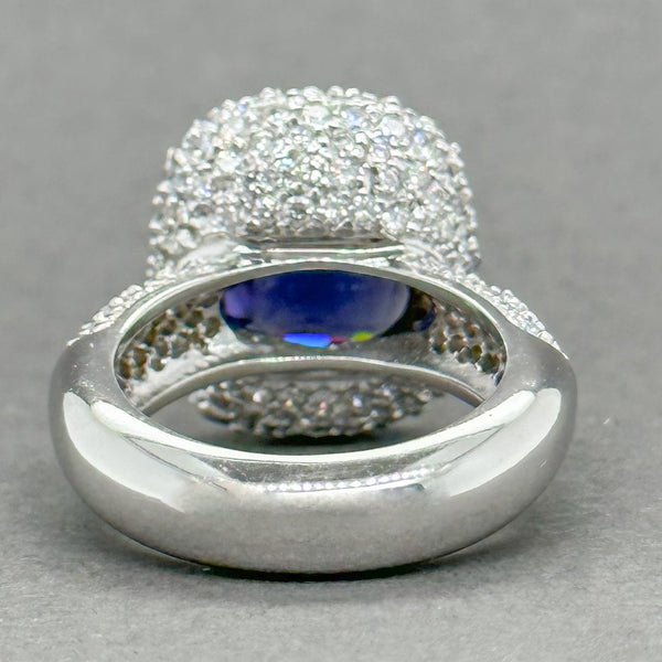 Estate 18K W Gold 4.25ct Iolite & 3.76ctw G-H/VS1-2 Diamond Ring - Walter Bauman Jewelers