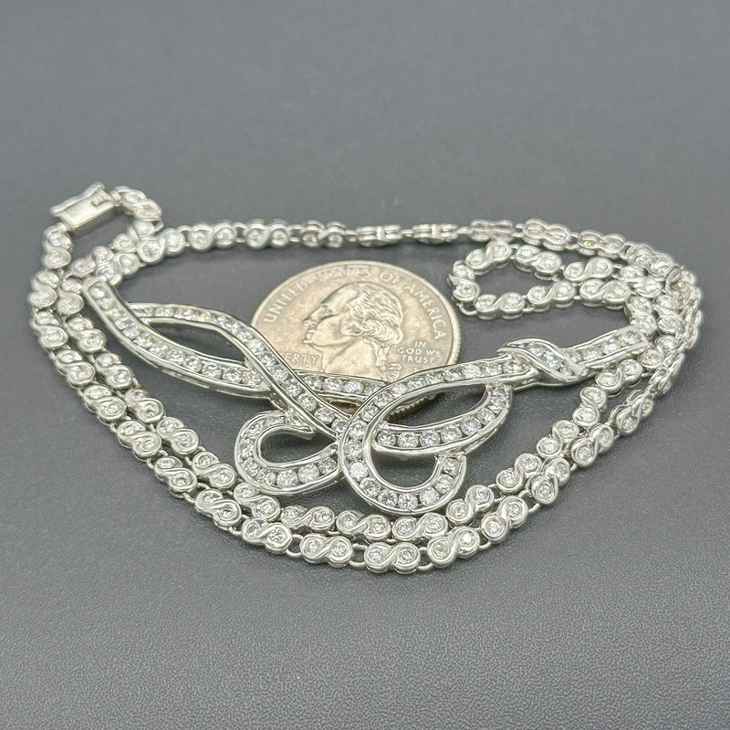 Estate 18K W Gold 4.29cttw G-H/SI1-2 Diamond Box Necklace - Walter Bauman Jewelers
