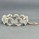 Estate 18K W Gold 9.54cttw G-H/VS1-2 Diamond Circle Link Bracelet - Walter Bauman Jewelers