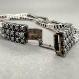 Estate 18K W Gold 9.75cttw Black & H-I/SI1-2 Diamond 3 Row Tennis Bracelet - Walter Bauman Jewelers