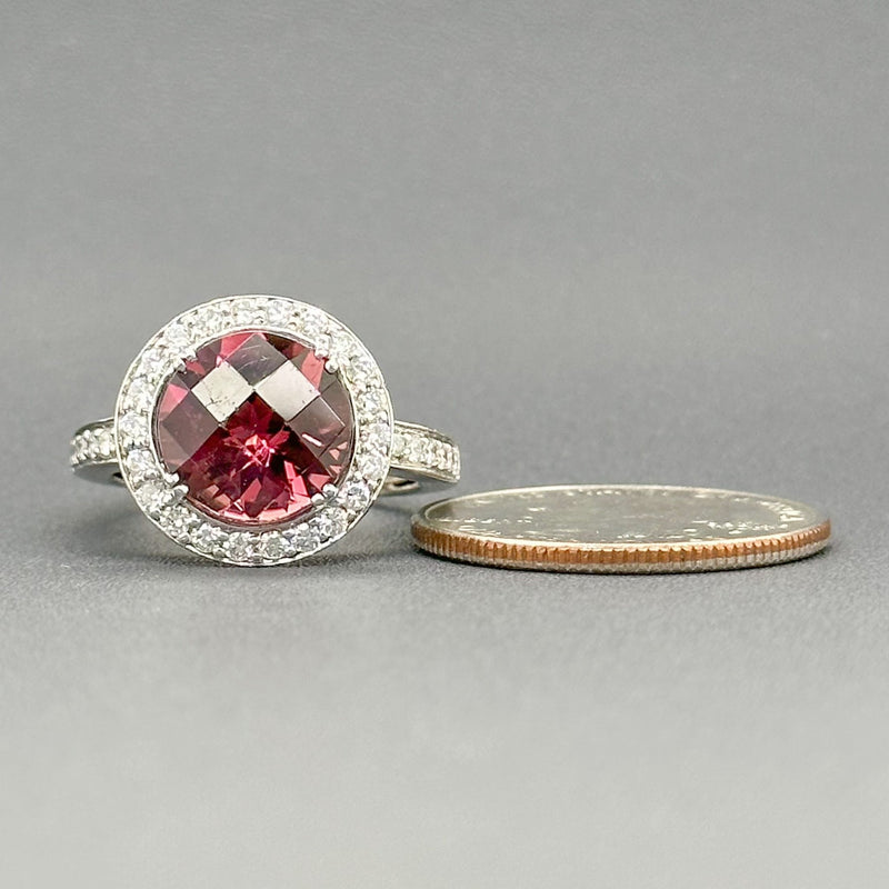 Estate 18K W Gold 9.86ct Pink Tourmaline & 0.56cttw G-H/SI1-2 Diamond Ring - Walter Bauman Jewelers