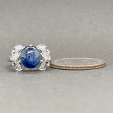 Estate 18K W Gold Retro 5.33ct Sapphire & 0.12ctw G-H/VS2 Diamond Cocktail Ring - Walter Bauman Jewelers