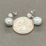 Estate 18K W Gold Tahitian Pearl & 0.30cttw G-H/VS1-2 Diamond Earrings - Walter Bauman Jewelers
