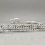 Estate 18K W Gold Triple Row 4.08ctw Diamond Tennis Bracelet - Walter Bauman Jewelers