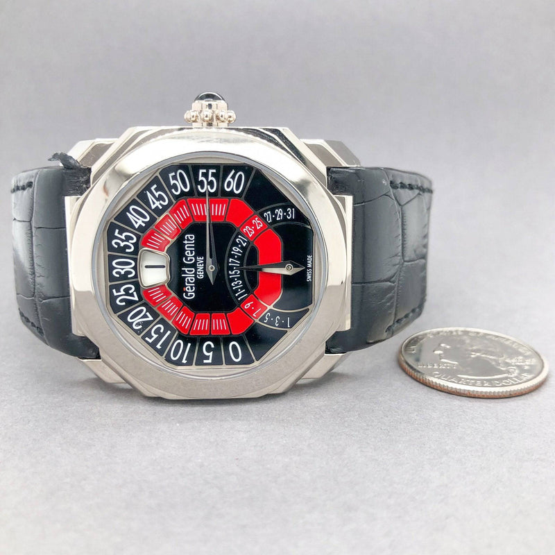 Estate 18K WG Gerald Genta OBR-Y-60-510-CN-BD Automatic Watch - Walter Bauman Jewelers
