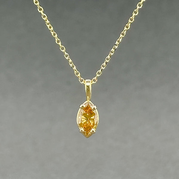 Estate 18K Y Gold 0.37ct Marquise Fancy Yellow/SI2 Diamond Pendant - Walter Bauman Jewelers