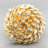 Estate 18K Y Gold 0.40cttw G-H/SI1-2 Diamond Floral Brooch - Walter Bauman Jewelers