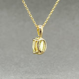 Estate 18K Y Gold 0.75ct Fancy Vivid Green/SI2 Oval Diamond Pendant - Walter Bauman Jewelers