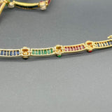 Estate 18K Y Gold 10.24cttw Ruby, Sapphire & Emerald Necklace - Walter Bauman Jewelers