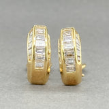 Estate 18K Y Gold 1.84cttw H-I/VS2-SI1 Diamond J Hoop Earrings - Walter Bauman Jewelers