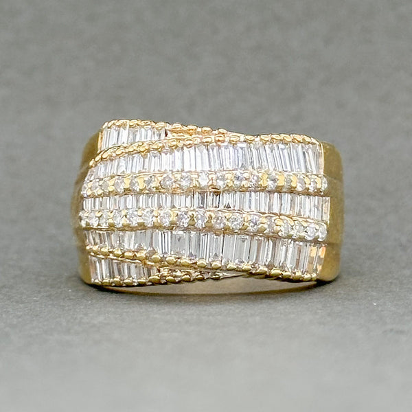 Estate 18K Y Gold 1.85cttw H/SI1-2 Diamond Crossover Ring - Walter Bauman Jewelers