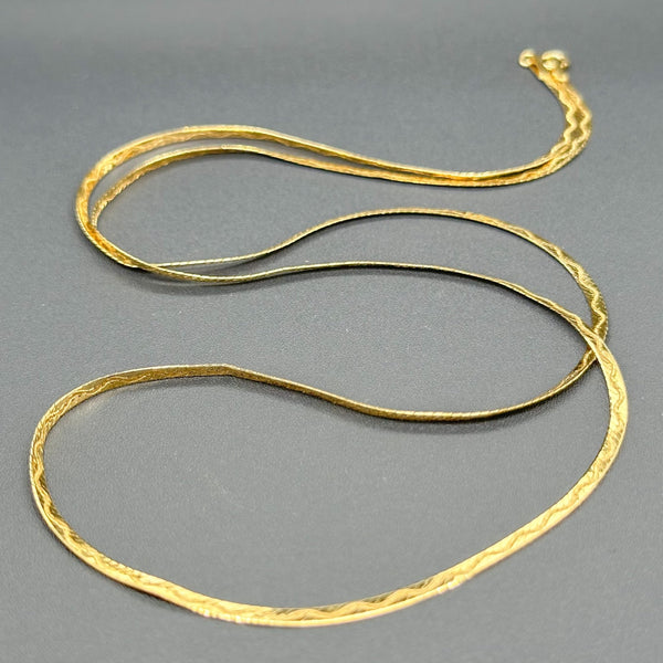 Estate 18K Y Gold 1.98mm 24” Fancy Herringbone Chain - Walter Bauman Jewelers