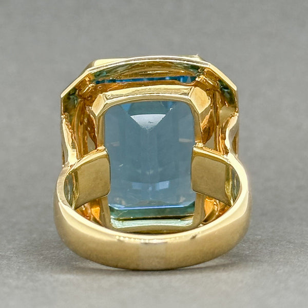 Estate 18K Y Gold 20.24ct Aquamarine Cocktail Ring GIA #2223624452 - Walter Bauman Jewelers