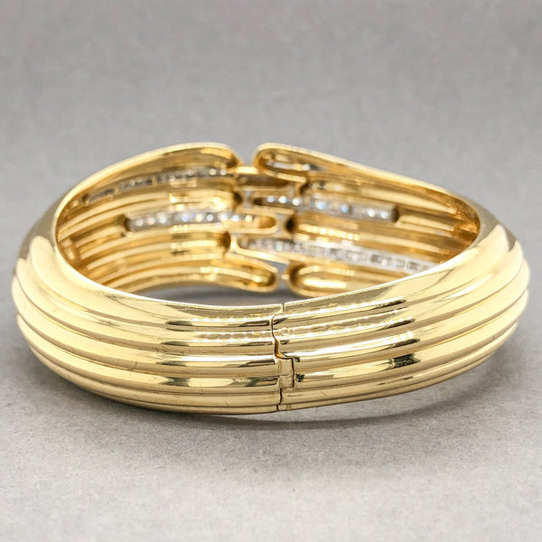 Estate 18K Y Gold 2.28cttw G-H/SI1 Diamond Bangle Bracelet - Walter Bauman Jewelers