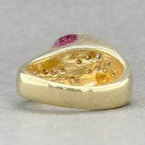 Estate 18K Y Gold 3.85ct Tourmaline & 0.54ctw G-H/VS2-SI1 Ring - Walter Bauman Jewelers