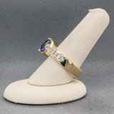 Estate 18K Y Gold 4.26ct Tanzanite & 0.30ctw G-H/VS2-SI1 Diamond Ring - Walter Bauman Jewelers