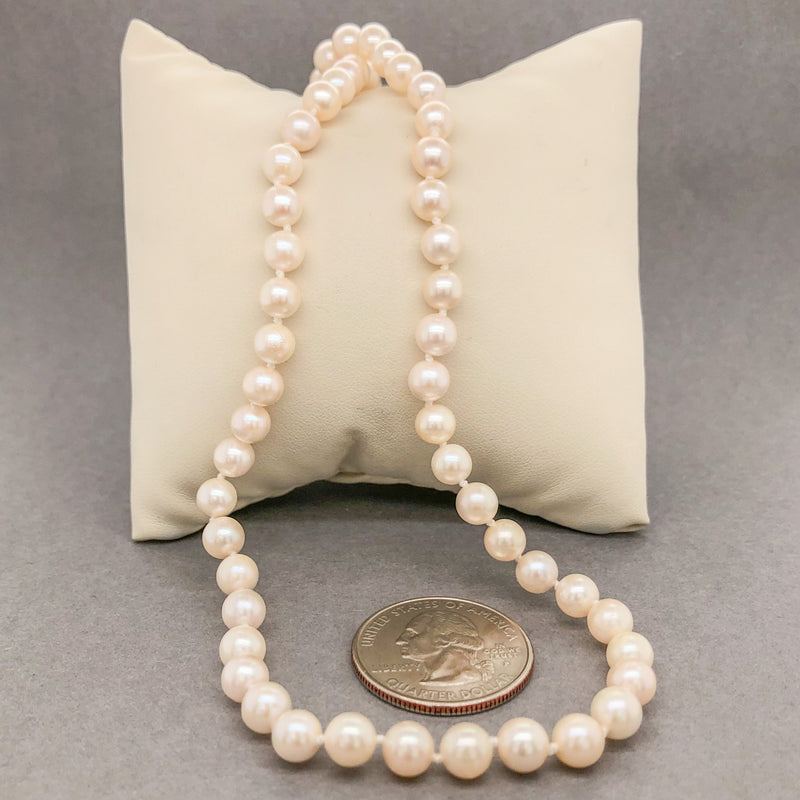 Estate 18K Y Gold 5.5-6mm 18" Pearl Strand Necklace - Walter Bauman Jewelers