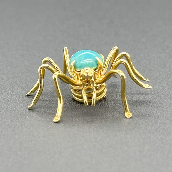 Estate 18K Y Gold Blue Enamel Spider Pin - Walter Bauman Jewelers