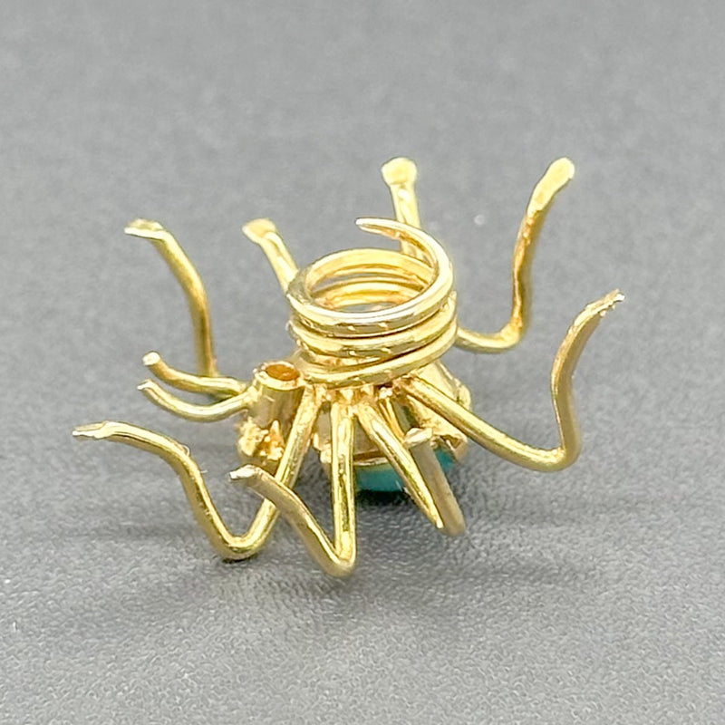 Estate 18K Y Gold Blue Enamel Spider Pin - Walter Bauman Jewelers