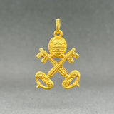 Estate 18K Y Gold Vatican Papal Coat of Arms Pendant - Walter Bauman Jewelers