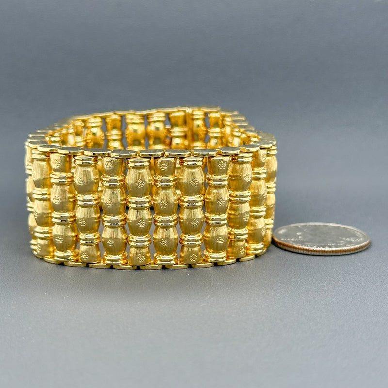 Estate 18K Y Gold Wide Bracelet - Walter Bauman Jewelers