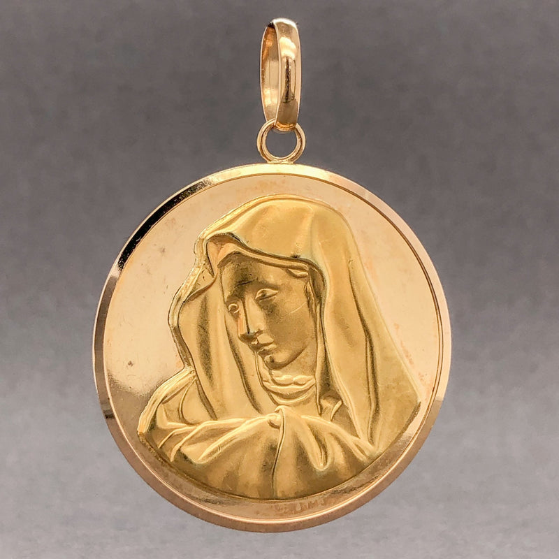Estate 18K Y Gold XL Mother Mary Pendant - Walter Bauman Jewelers