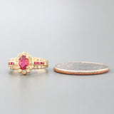 Estate 18k YG 0.42cttw Ruby & 0.60cttw Diamond Ring - Walter Bauman Jewelers