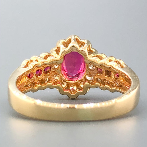 Estate 18k YG 0.42cttw Ruby & 0.60cttw Diamond Ring - Walter Bauman Jewelers