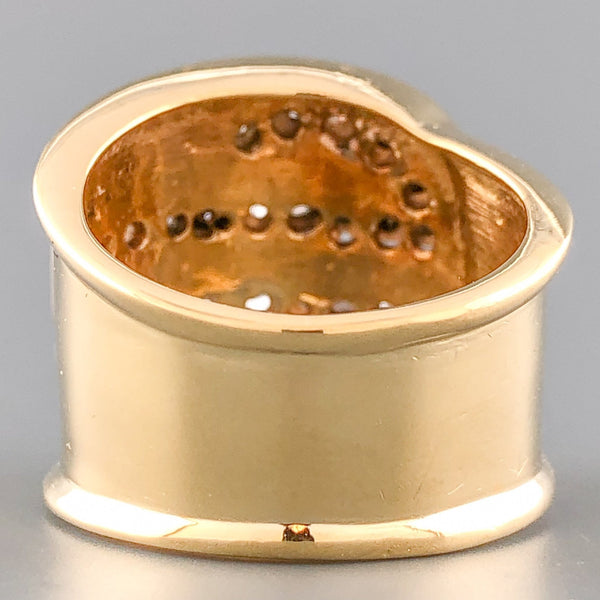 Estate 18k YG & 14k WG 0.89cttw G-H/SI2 Diamond Buckle Ring - Walter Bauman Jewelers