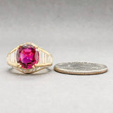 Estate 18K YG, GIA 3.73ct Ruby & 3cttw Diamond Ring - Walter Bauman Jewelers
