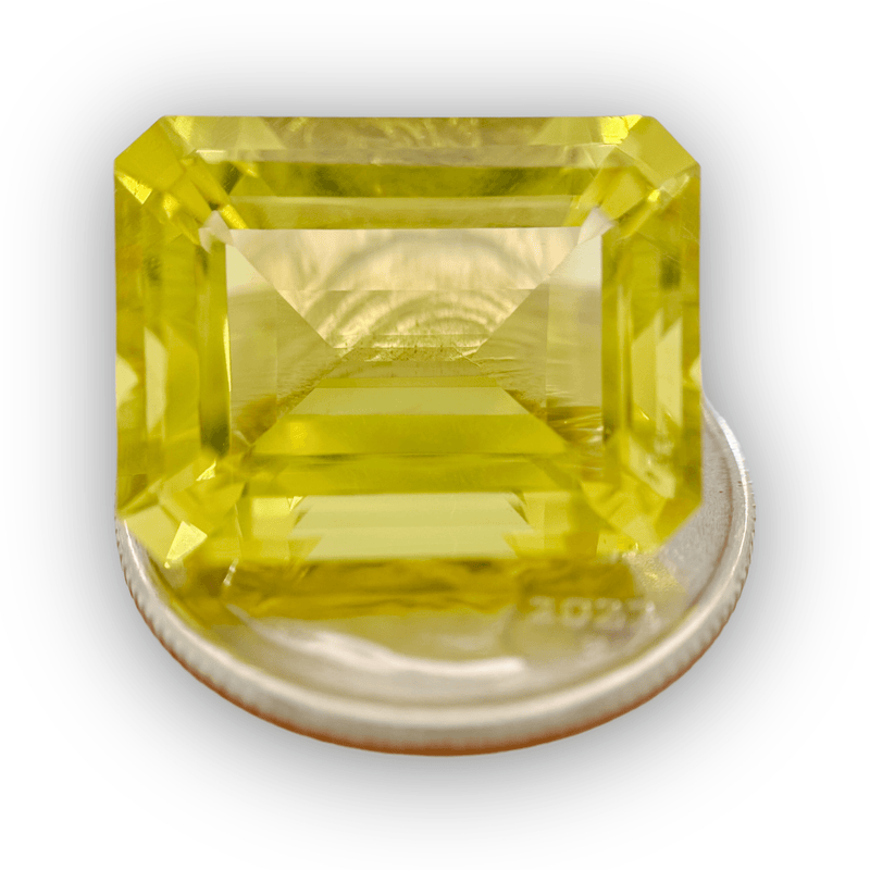 Estate 22.2ct Emerald Cut Lemon Quartz Loose Gemstone - Walter Bauman Jewelers