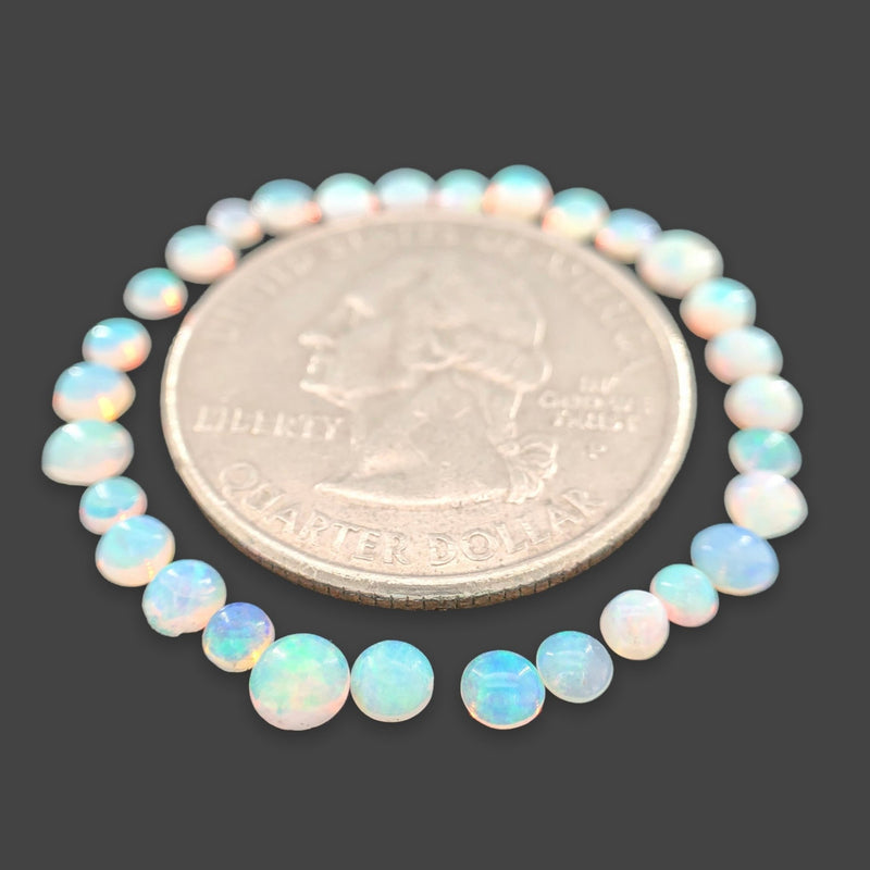 Estate 2.33cttw 30 Round Cabochon White Opal Loose Gemstones - Walter Bauman Jewelers