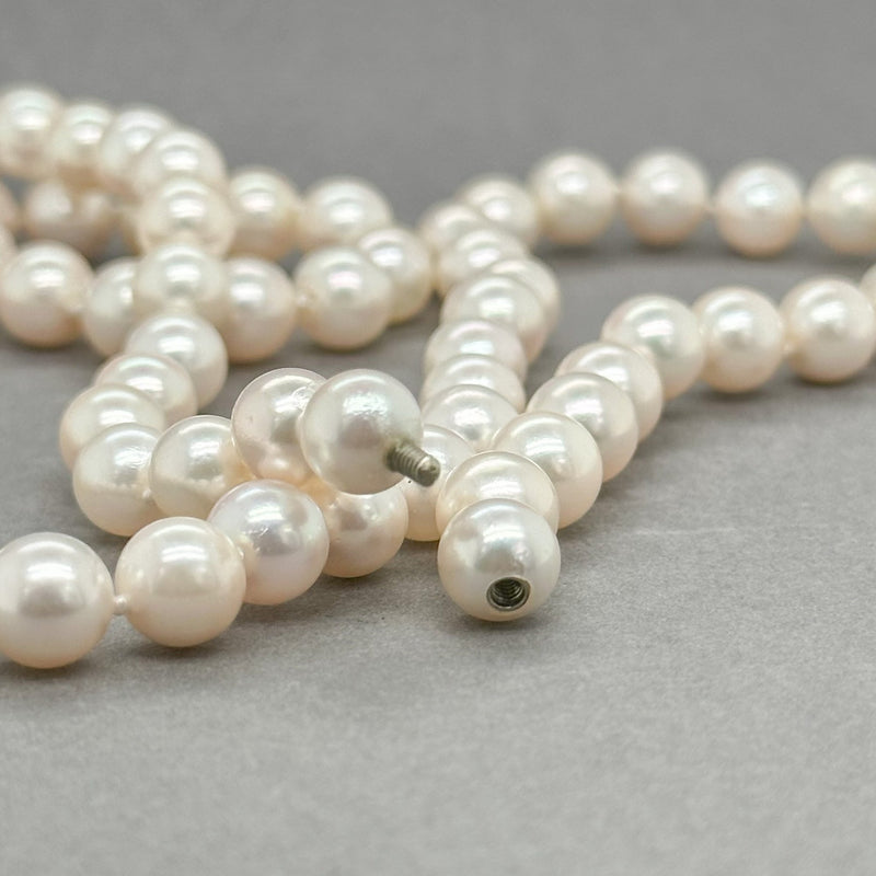 Estate 24" 7-7.5mm Akoya Pearl Mystery Clasp Necklace - Walter Bauman Jewelers