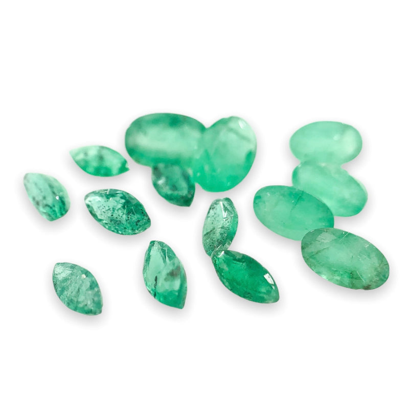 Estate 2.67cttw 14 Mixed Marquise & Oval Cut Emerald Loose Gemstones - Walter Bauman Jewelers