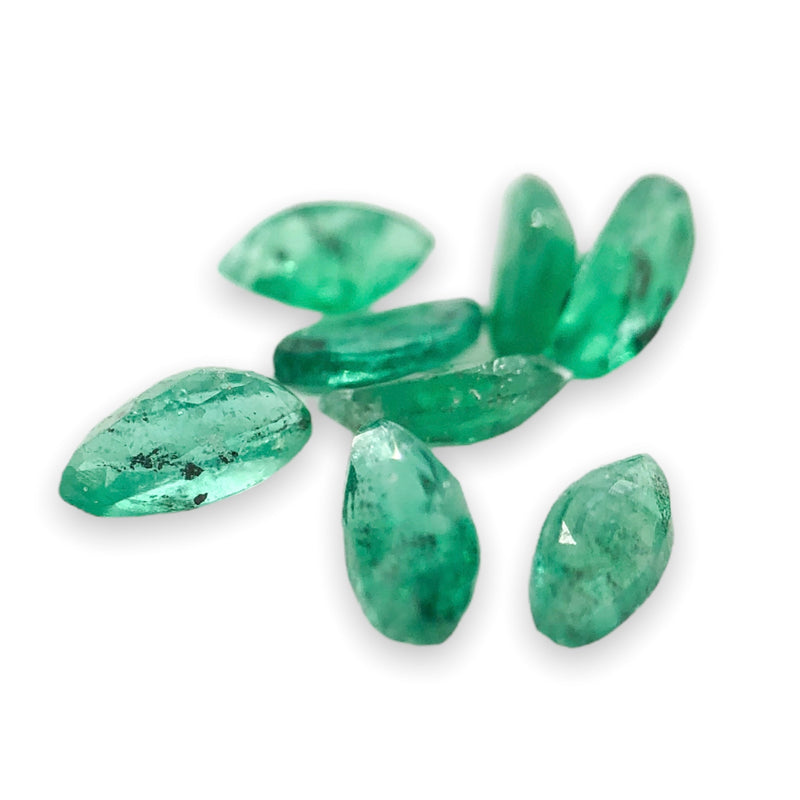 Estate 2.67cttw 14 Mixed Marquise & Oval Cut Emerald Loose Gemstones - Walter Bauman Jewelers