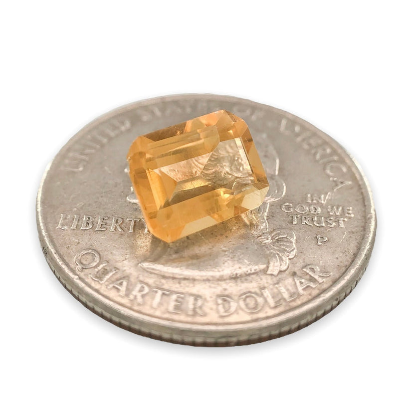 Estate 2ct Emerald Cut Citrine Loose Gemstone - Walter Bauman Jewelers