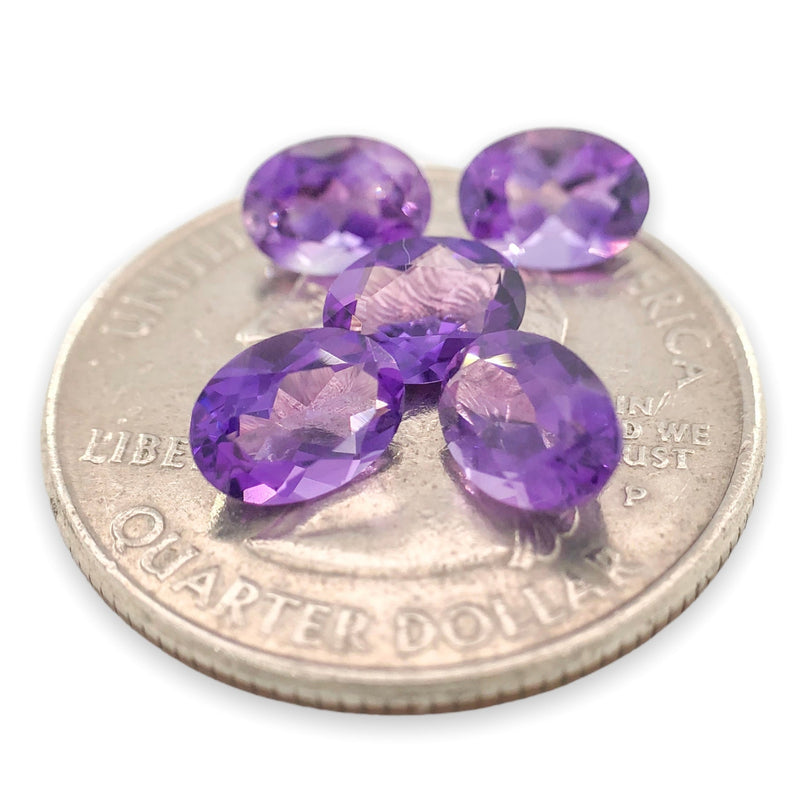 Estate 3.42cttw 5 Oval Cut Amethyst Loose Gemstones - Walter Bauman Jewelers