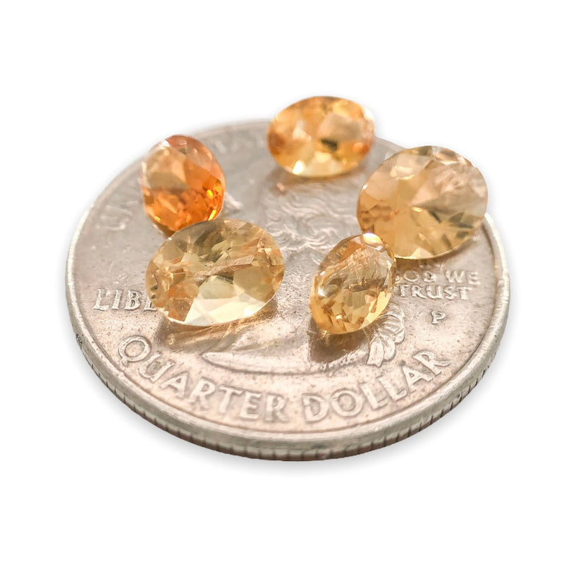 Estate 3.48cttw 5 Oval Cut Citrine Parcel Loose Gemstone - Walter Bauman Jewelers