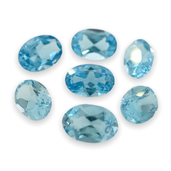 Estate 3.89cttw 7 Oval Cut Blue Topaz Loose Gemstones - Walter Bauman Jewelers