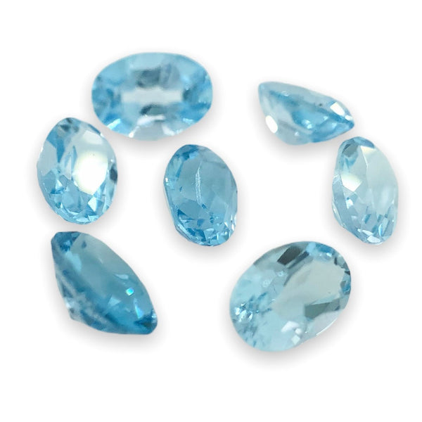 Estate 3.89cttw 7 Oval Cut Blue Topaz Loose Gemstones - Walter Bauman Jewelers